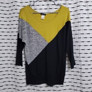 Olivia Blu Colorblock 3/4 Sleeve Blouse